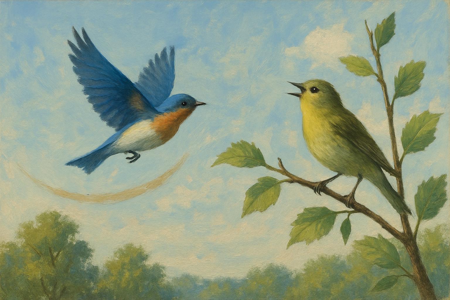 空を飛ぶ鳥や羽根のイメージ